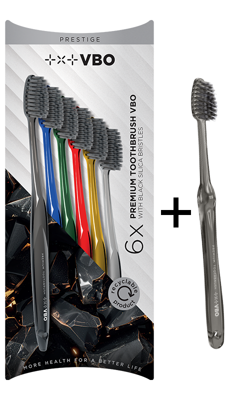 VBO Subscription Program – 6-Pack: Premium Toothbrushes – PRESTIGE LINE for Adults - E përzier, 6